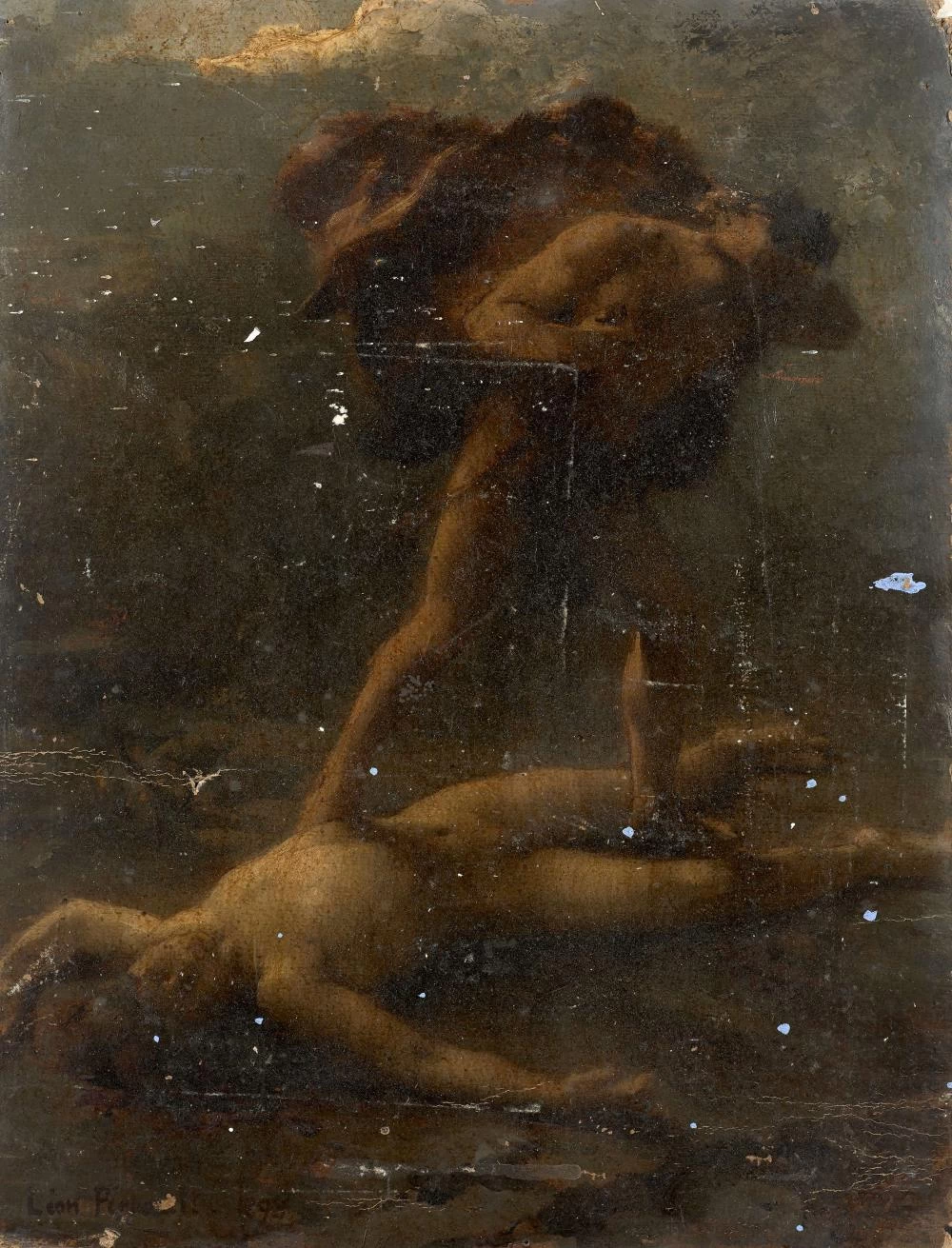 Caino lascia il corpo di Abele